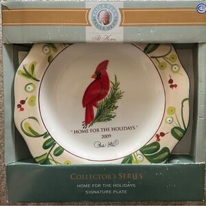 Paula Dean At Home Collector's Series "Home For The Holidays" Handpainted Plate